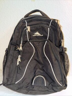 High Sierra Black Backpack with Silver Accents